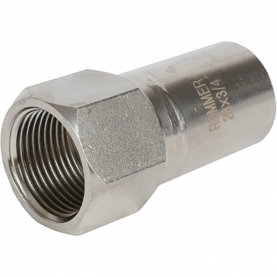 Вставка переходная НПр-ВР 28х3/4 из нержавеющей стали ROMMER