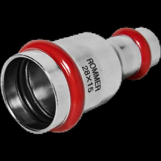Муфта переходная 28х15 из нержавеющей стали ROMMER