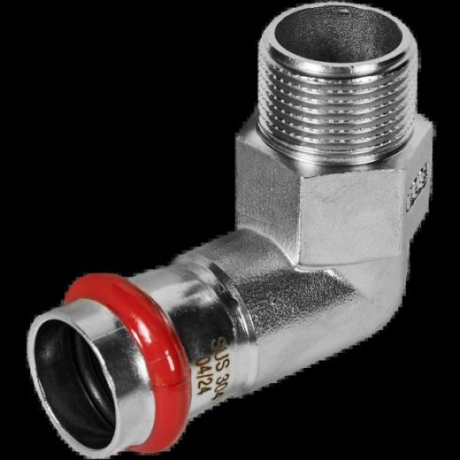 Угольник-переходник НР 22х3/4 из нержавеющей стали ROMMER