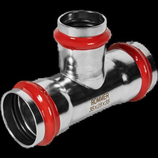 Тройник переходной ВПр 35х28х35 из нержавеющей стали ROMMER