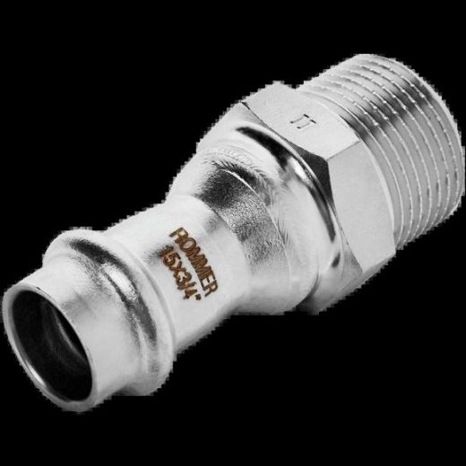 Переходник НР 15х3/4 из нержавеющей стали ROMMER