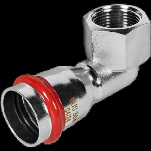 Угольник-переходник ВР 28х3/4 из нержавеющей стали ROMMER