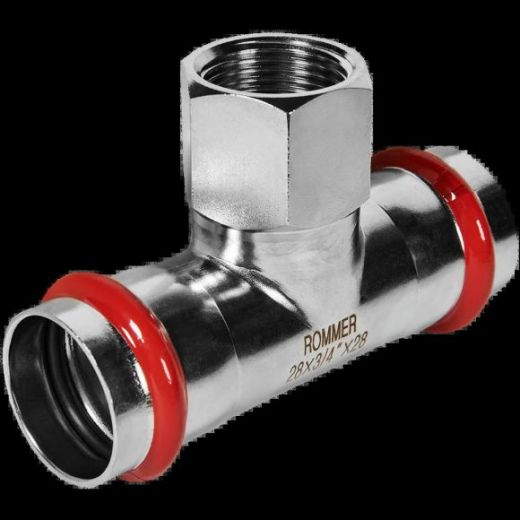 Тройник-переходник ВР 28х3/4 из нержавеющей стали ROMMER