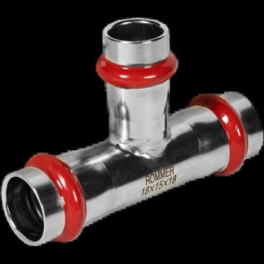 Тройник переходной ВПр 18х15х18 из нержавеющей стали ROMMER