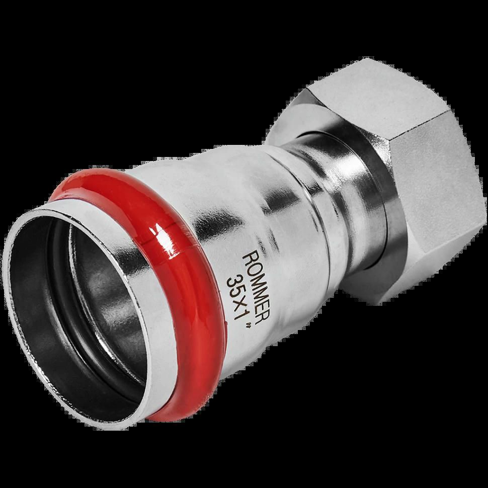 Переходник с накидной гайкой ВР 35х1" из нержавеющей стали ROMMER