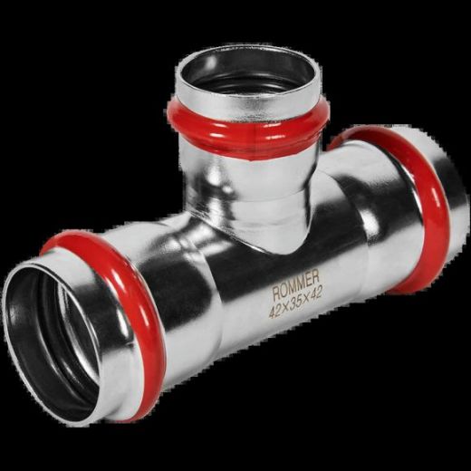 Тройник переходной ВПр 42х35х42 из нержавеющей стали ROMMER