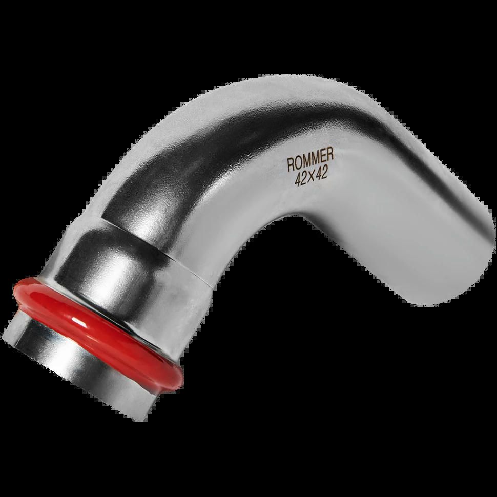 Угольник однораструбный 90° НПр 42 из нержавеющей стали ROMMER