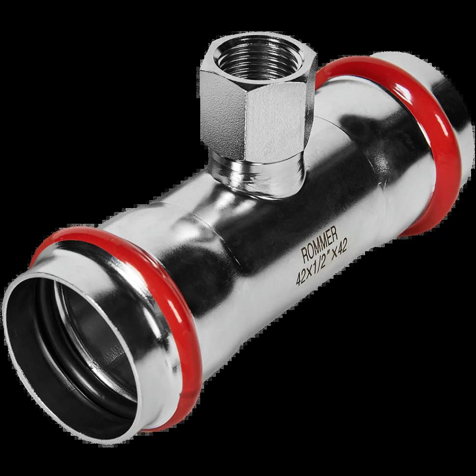 Тройник-переходник ВР 42х1/2 из нержавеющей стали ROMMER