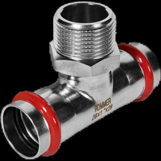 Тройник-переходник НР 28х1" из нержавеющей стали ROMMER