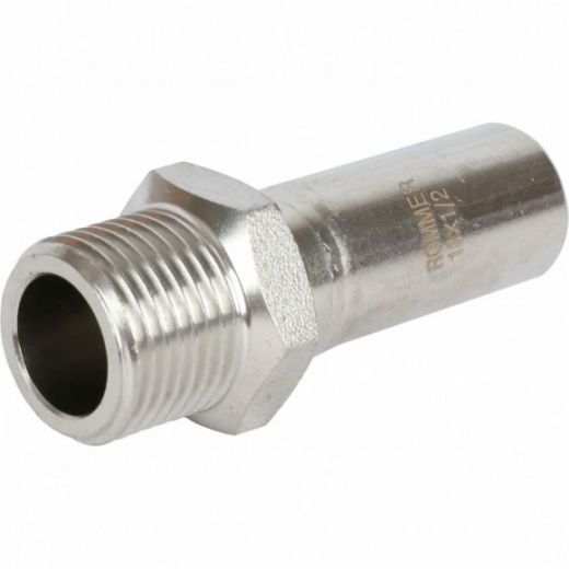 Вставка переходная НПр-НР 18х1/2 из нержавеющей стали ROMMER