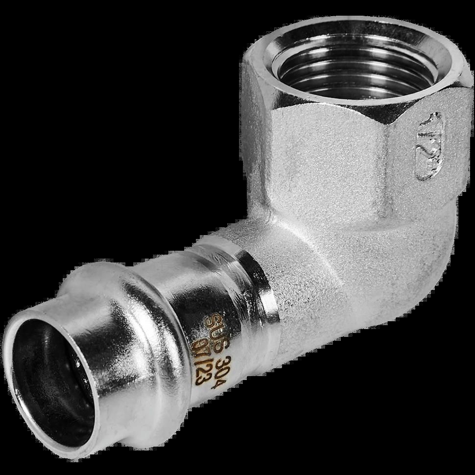 Угольник-переходник ВР 15х1/2 из нержавеющей стали ROMMER