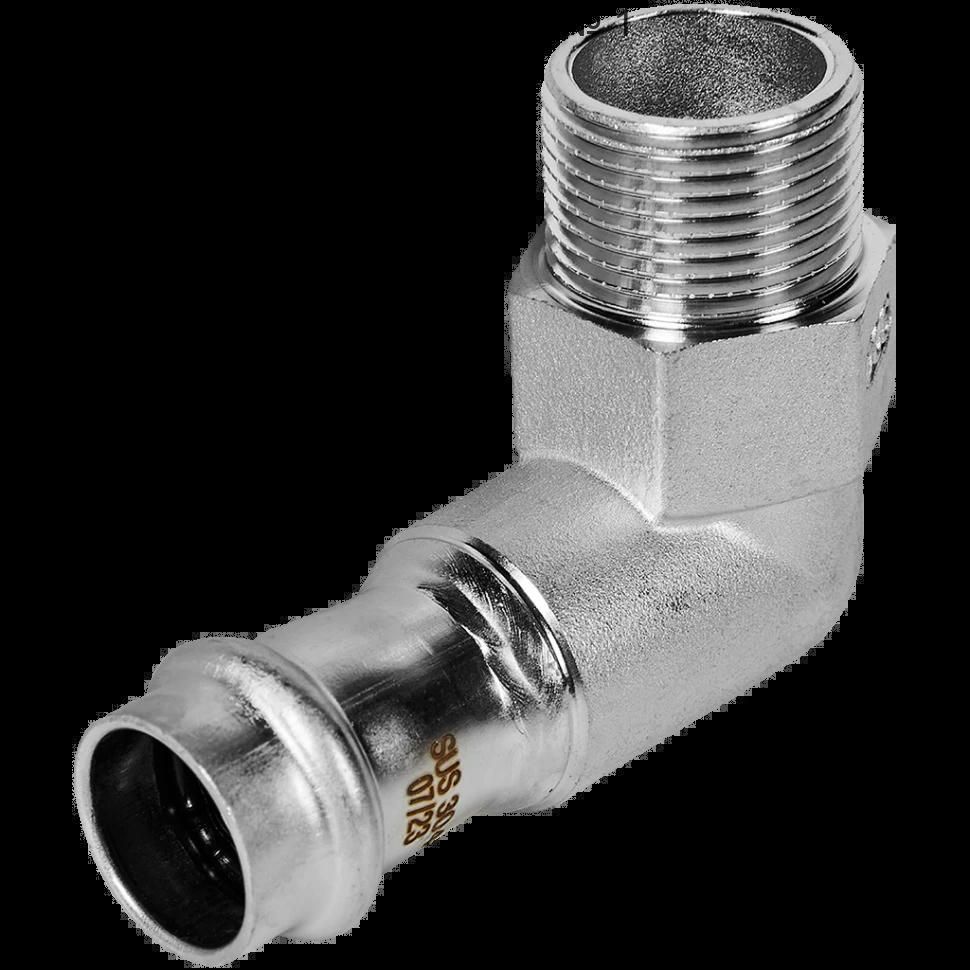 Угольник-переходник НР 18х3/4 из нержавеющей стали ROMMER