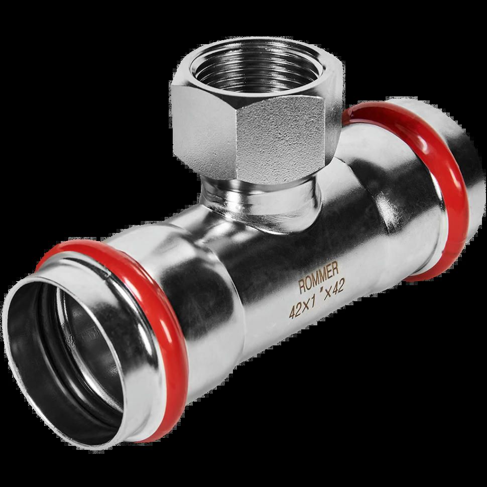 Тройник-переходник ВР 42х1" из нержавеющей стали ROMMER