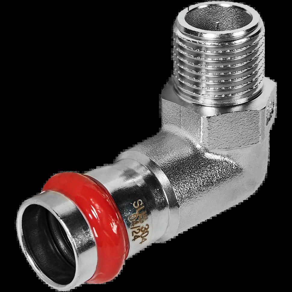 Угольник-переходник НР 18х1/2 из нержавеющей стали ROMMER