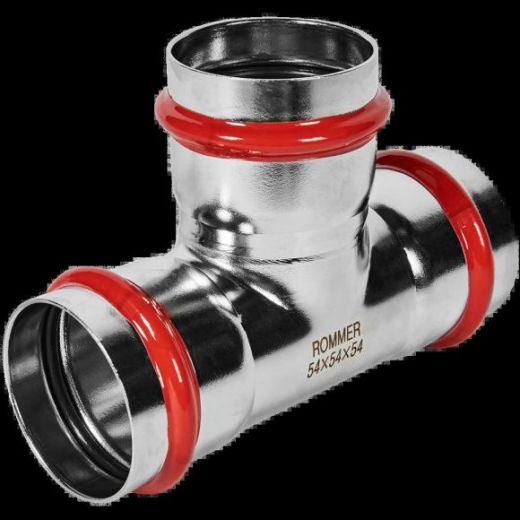 Тройник равнопроходной 54 из нержавеющей стали ROMMER