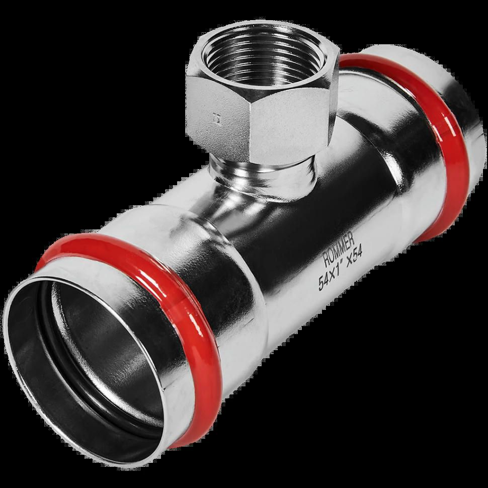 Тройник-переходник ВР 54х1" из нержавеющей стали ROMMER