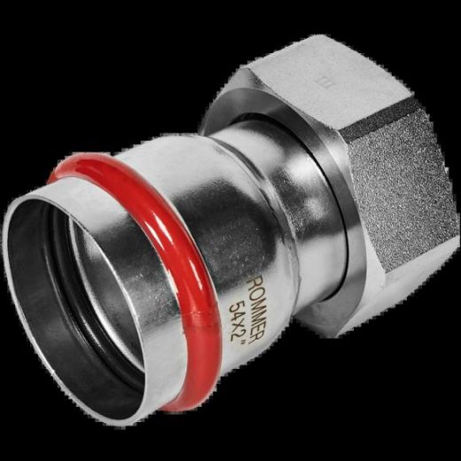 Переходник с накидной гайкой ВР 54х2" из нержавеющей стали ROMMER