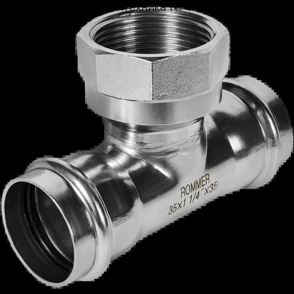 Тройник-переходник ВР 35х1 1/4 из нержавеющей стали ROMMER