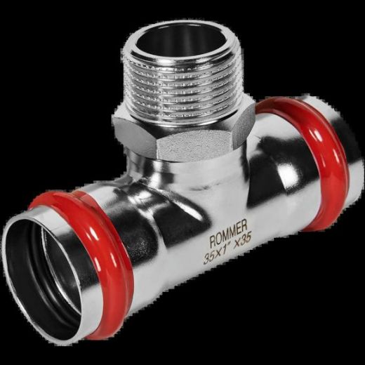 Тройник-переходник НР 35х1" из нержавеющей стали ROMMER