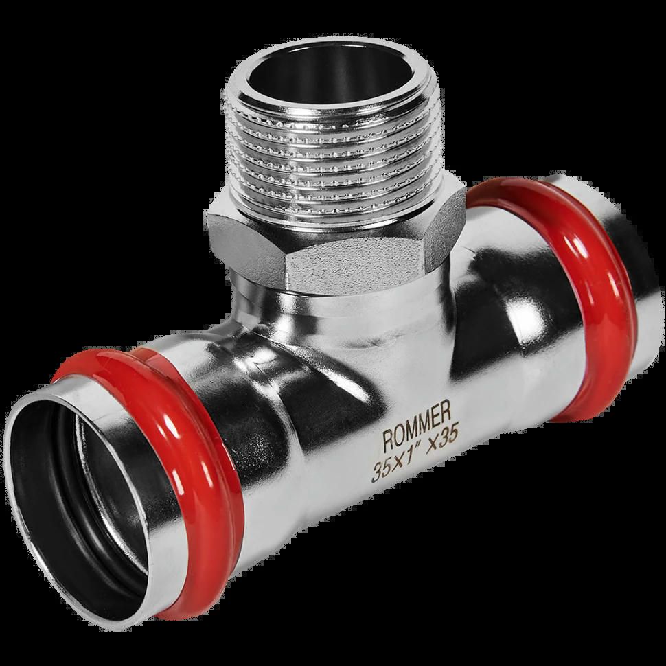 Тройник-переходник НР 35х1" из нержавеющей стали ROMMER