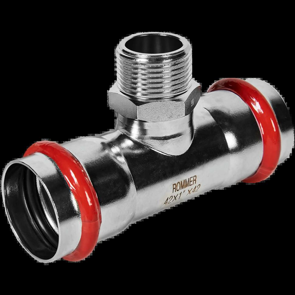 Тройник-переходник НР 42х1" из нержавеющей стали ROMMER