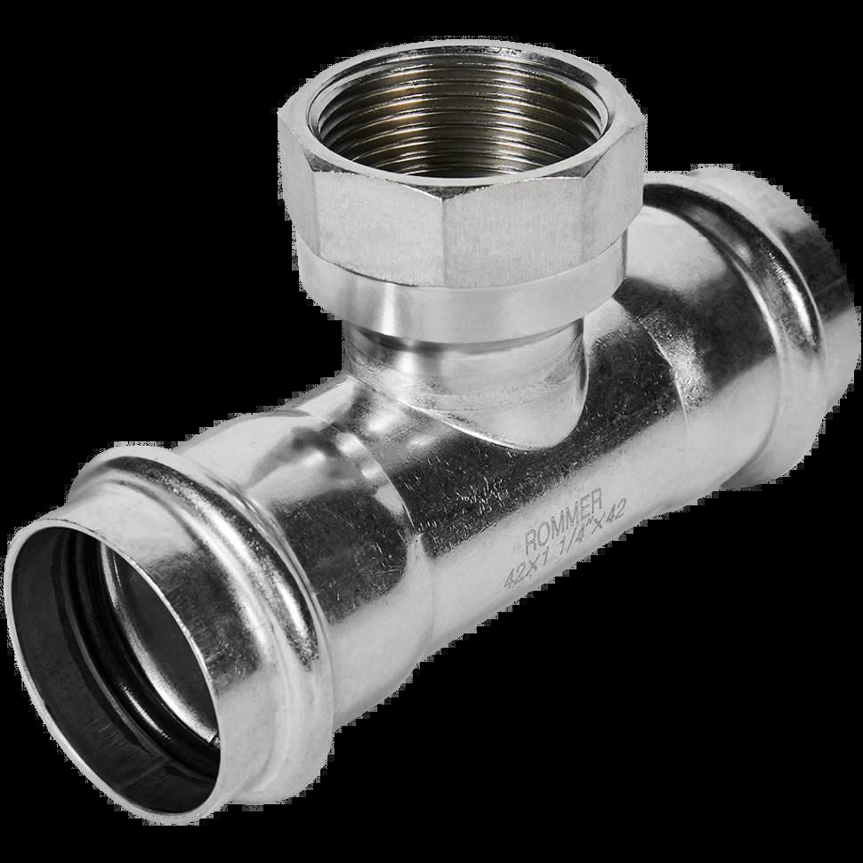 Тройник-переходник ВР 42х1 1/4 из нержавеющей стали ROMMER