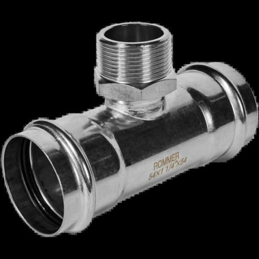 Тройник-переходник НР 54х1 1/4 из нержавеющей стали ROMMER