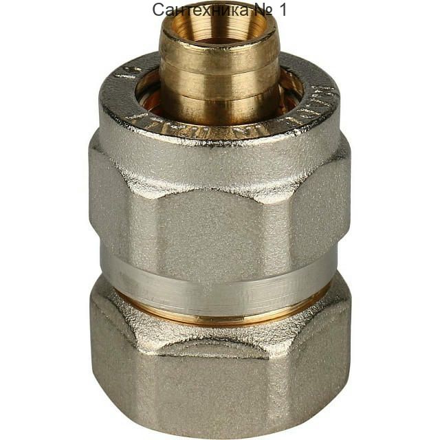 Переходник с внутренней резьбой 16х1/2 для металлопластиковых труб, винтовой STOUT