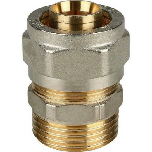 Переходник с наружной резьбой 26х1 для металлопластиковых труб, винтовой STOUT