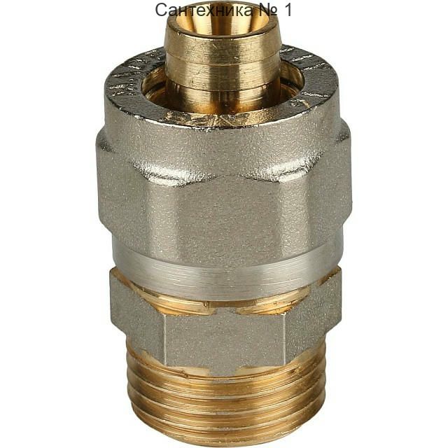 Переходник с наружной резьбой 16х1/2 для металлопластиковых труб, винтовой STOUT