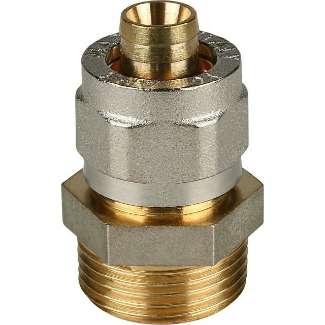 Переходник с наружной резьбой 16х3/4 для металлопластиковых труб, винтовой STOUT