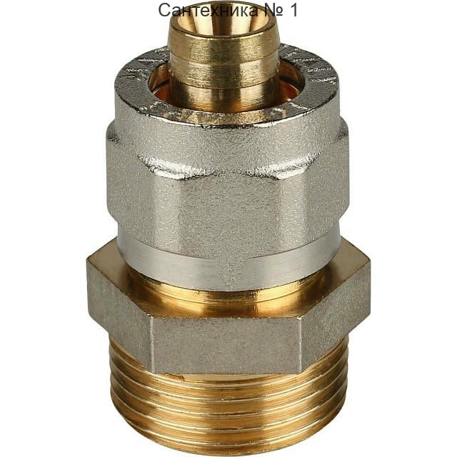 Переходник с наружной резьбой 16х3/4 для металлопластиковых труб, винтовой STOUT