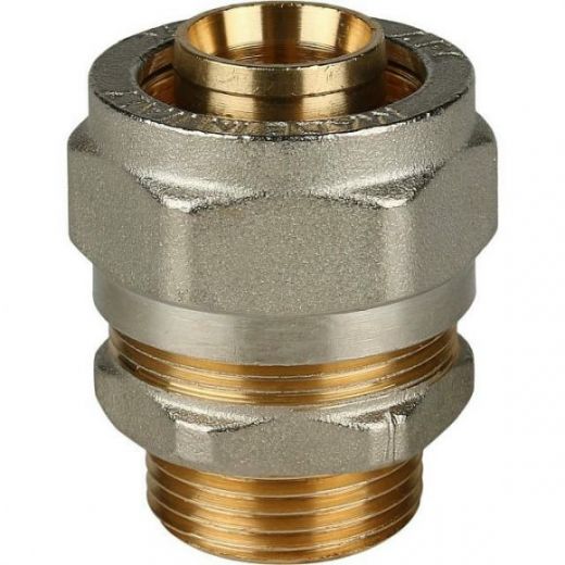 Переходник с наружной резьбой 26х3/4 для металлопластиковых труб, винтовой STOUT