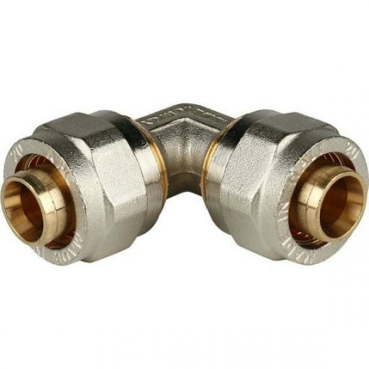 Угольник 90° 20х20 для металлопластиковых труб, винтовой STOUT