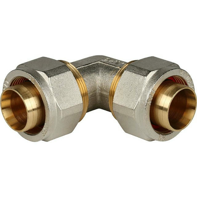 Угольник 90° 32х32 для металлопластиковых труб, винтовой STOUT