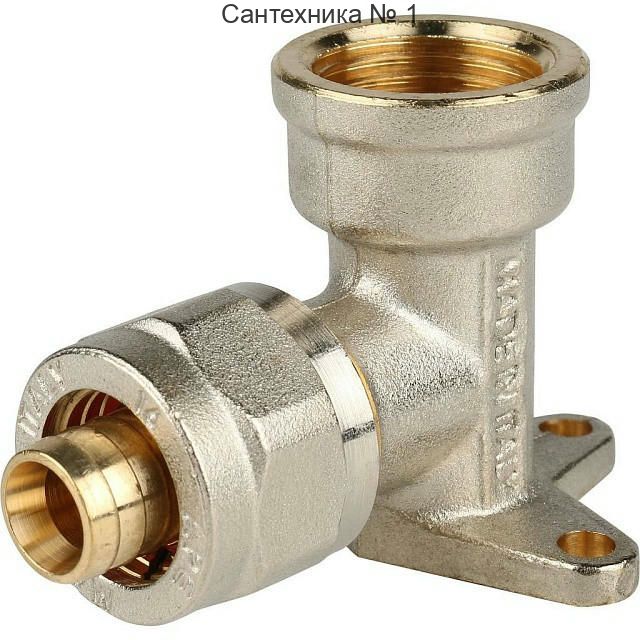 Угольник настенный с креплением 16х1/2 для металлопластиковых труб, винтовой STOUT