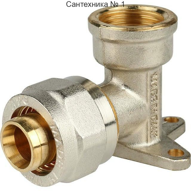 Угольник настенный с креплением 20х1/2 для металлопластиковых труб, винтовой STOUT