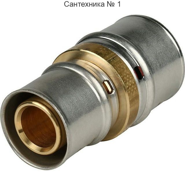 Муфта соединительная переходная 32х26 для металлопластиковых труб, прессовой STOUT