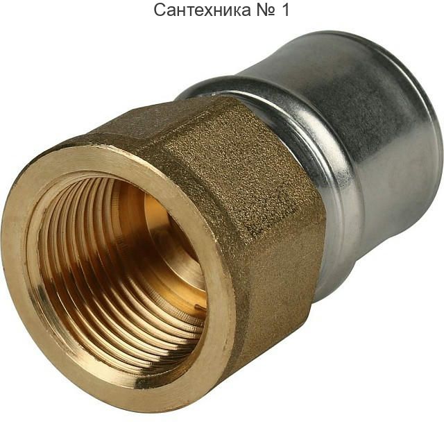 Переходник с внутренней резьбой 26х3/4 для металлопластиковых труб, прессовой STOUT
