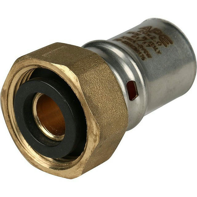 Переходник с накидной гайкой 20х3/4 для металлопластиковых труб, прессовой STOUT