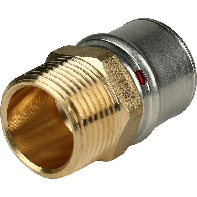 Переходник с наружной резьбой 32х1 для металлопластиковых труб, прессовой STOUT