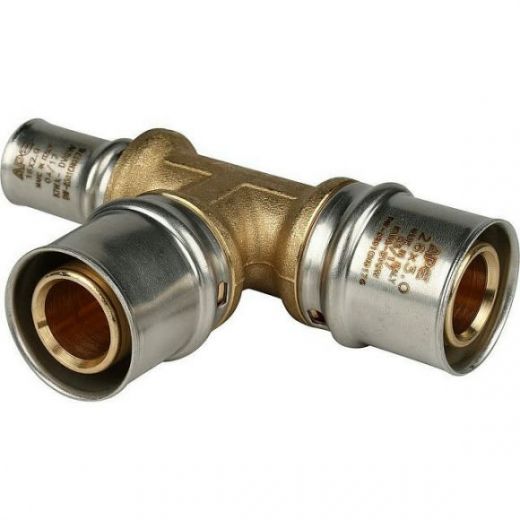 Тройник переходной 26х26х16 для металлопластиковых труб, прессовой STOUT