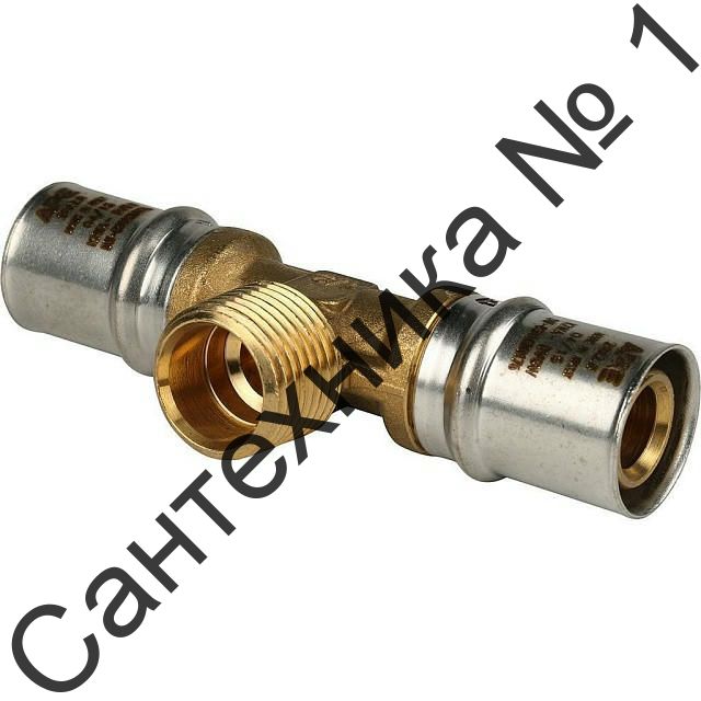 Тройник-переходник с наружной резьбой 20х1/2"х20 для металлопластиковых труб, прессовой STOUT