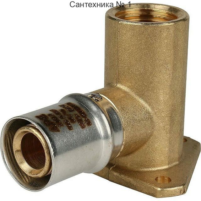 Угольник настенный с креплением удлинённый 20х1/2 для металлопластиковых труб, прессовой STOUT