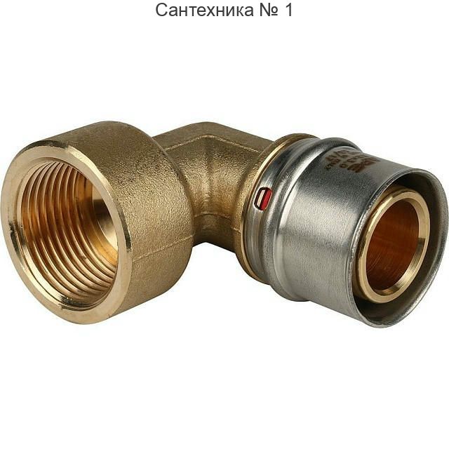 Угольник-переходник с внутренней резьбой 32х1" для металлопластиковых труб, прессовой STOUT