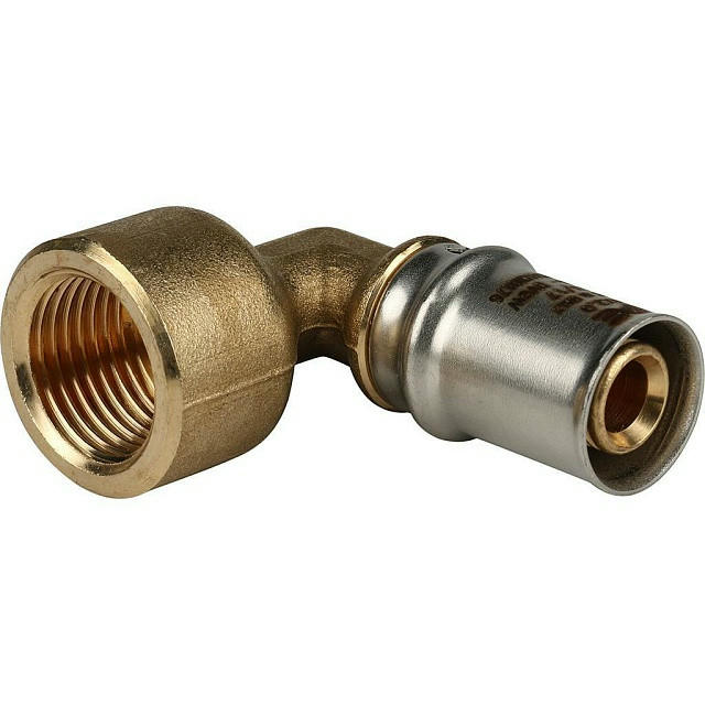 Угольник-переходник с внутренней резьбой 16х1/2" для металлопластиковых труб, прессовой STOUT