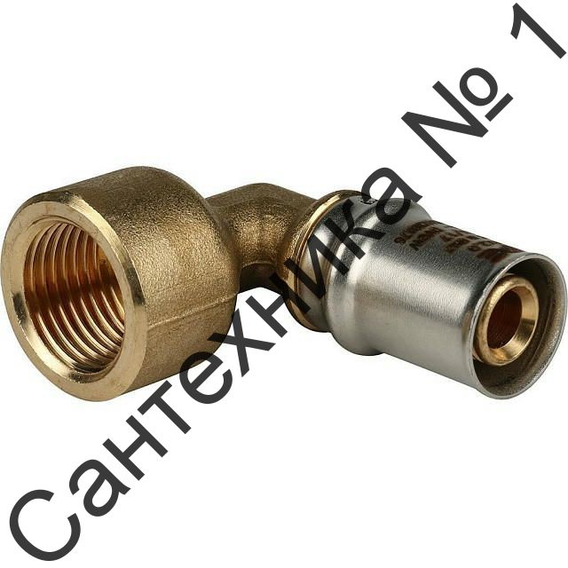 Угольник-переходник с внутренней резьбой 16х1/2" для металлопластиковых труб, прессовой STOUT