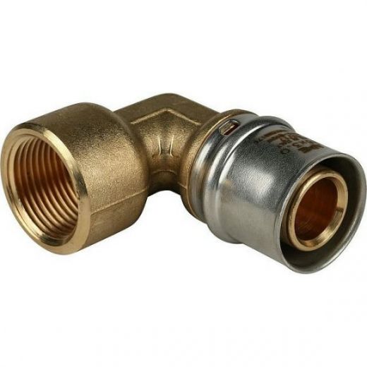 Угольник-переходник с внутренней резьбой 26х3/4" для металлопластиковых труб, прессовой STOUT