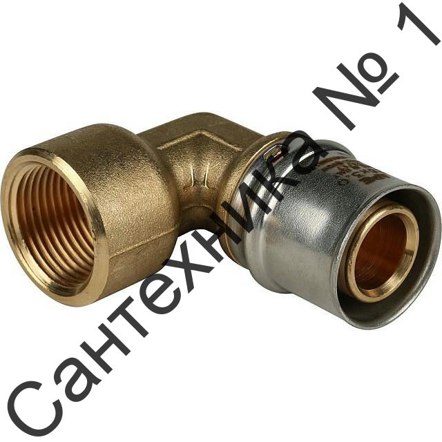 Угольник-переходник с внутренней резьбой 26х3/4" для металлопластиковых труб, прессовой STOUT