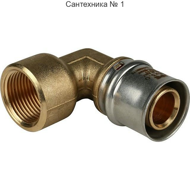 Угольник-переходник с внутренней резьбой 26х3/4" для металлопластиковых труб, прессовой STOUT